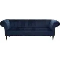 Siena 3-Seater Chesterfield Sofa - Midnight Blue, Velvet