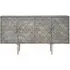 Siro Geometric 4 Door Sideboard - Grey, Mango Wood