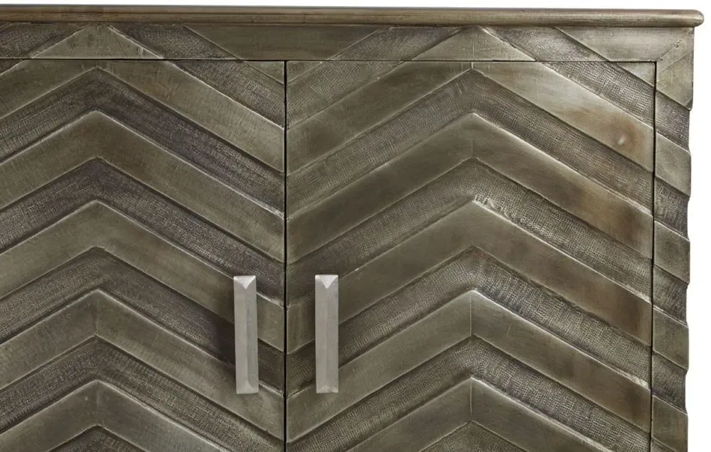 Sirsa 4 Door Large Sideboard - Silver Metallic