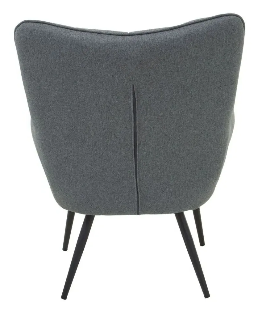 Stockholm Fabric Armchair - Grey, Metal