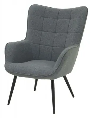 Stockholm Fabric Armchair - Grey, Metal