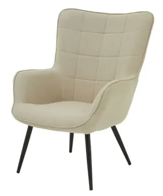 Stockholm Fabric Armchair - Natural, Metal image