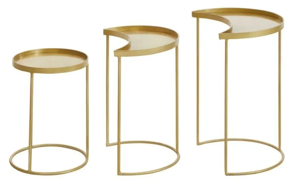 Suar Nest of 3 Tables - Gold
