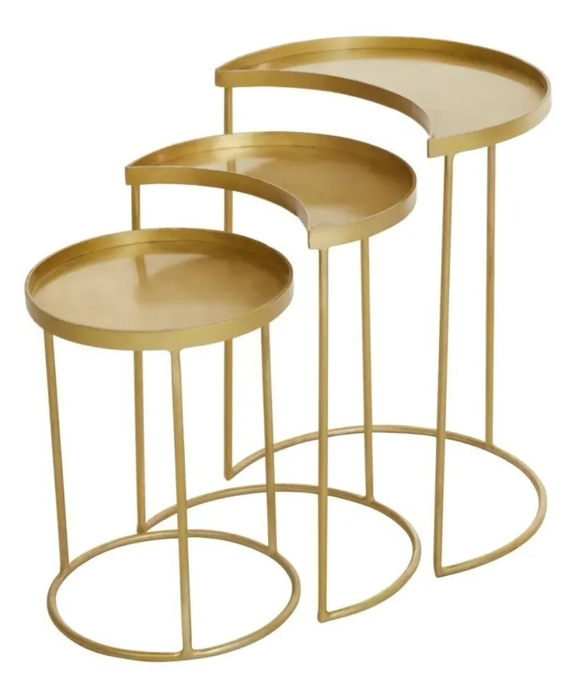 Suar Nest of 3 Tables - Gold