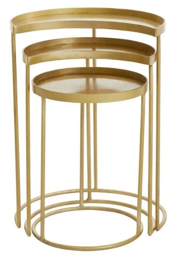 Suar Nest of 3 Tables - Gold