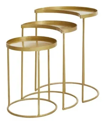 Suar Nest of 3 Tables - Gold