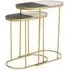Suar Round Nest of 2 Tables - Gold, Marble