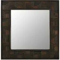 Surak Square Wall Mirror - Brown, Mango Wood