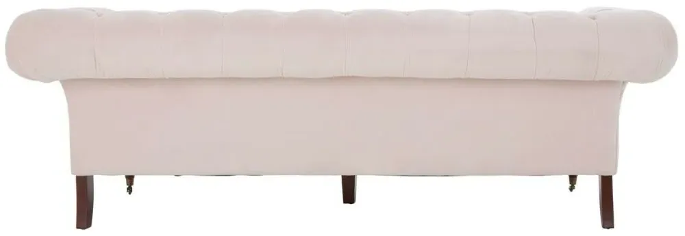 Suri 3-Seater Chesterfield Sofa with Studded Detail - Pink, Velvet