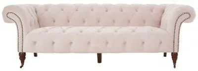 Suri 3-Seater Chesterfield Sofa with Studded Detail - Pink, Velvet image