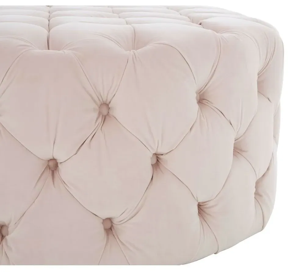 Suri Round Tufted Footstool - Pink