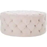 Suri Round Tufted Footstool - Pink