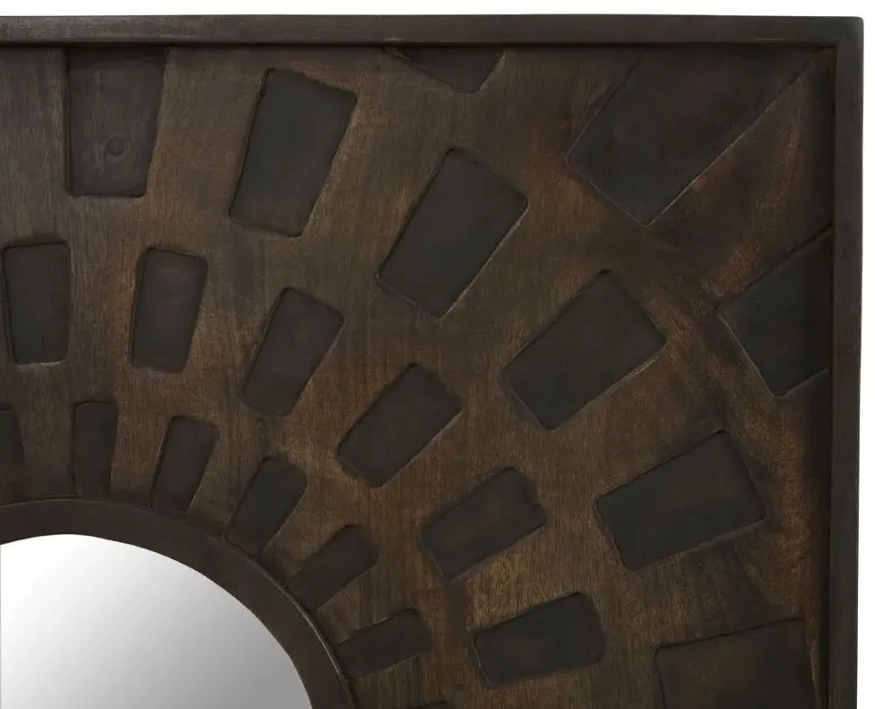 Suri Wall Mirror - Brown, Mango Wood