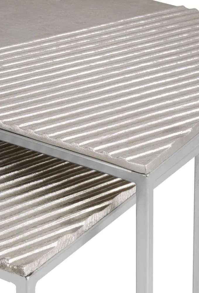 Templar Nest of 2 Tables - Silver, Metal