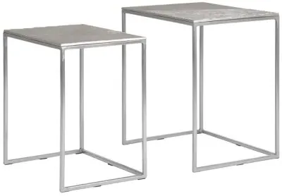 Templar Nest of 2 Tables - Silver, Metal