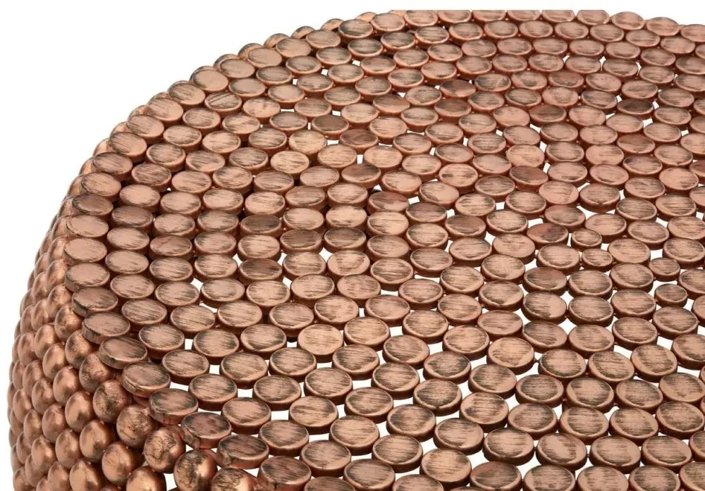 Templar Round Beaded Coffee Table - Copper