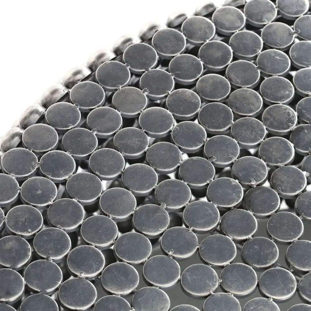 Templar Round Beaded Coffee Table - Silver