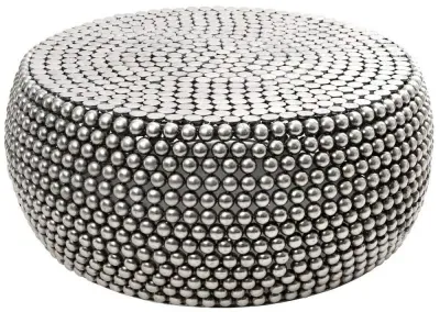 Templar Round Beaded Coffee Table - Silver