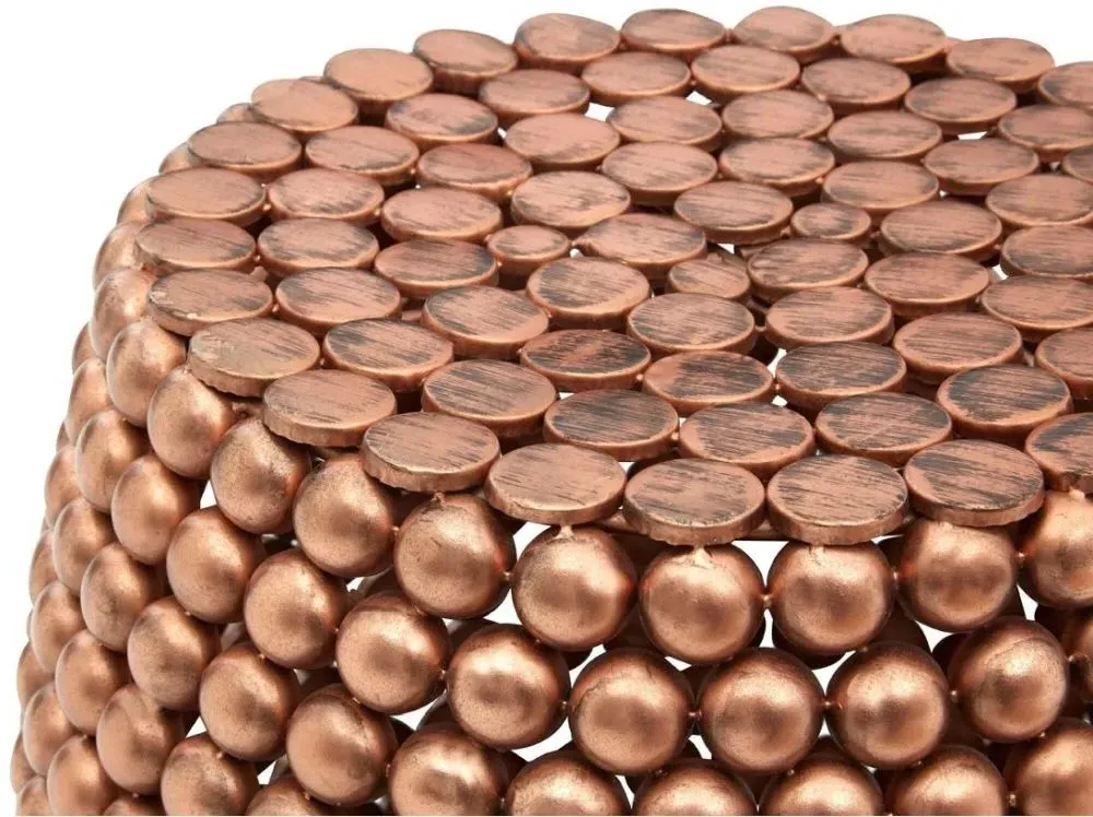 Templar Round Beaded Stool - Copper