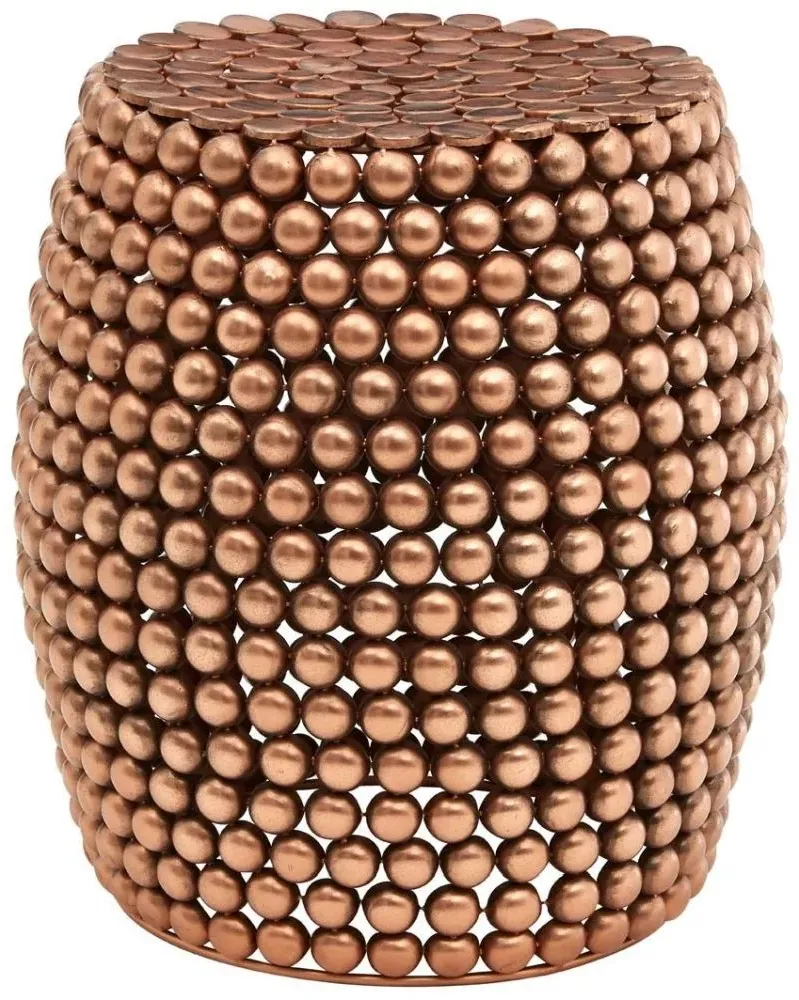 Templar Round Beaded Stool - Copper