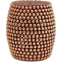 Templar Round Beaded Stool - Copper