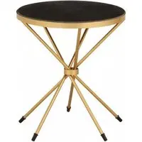 Templar Round Side Table - Black, Marble