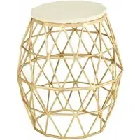 Templar Round Side Table - Gold, Stone