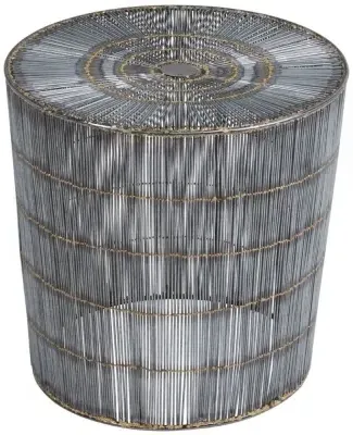 Templar Round Side Table - Silver