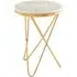 Templar Round Side Table with Hairpin Legs - White, Marble