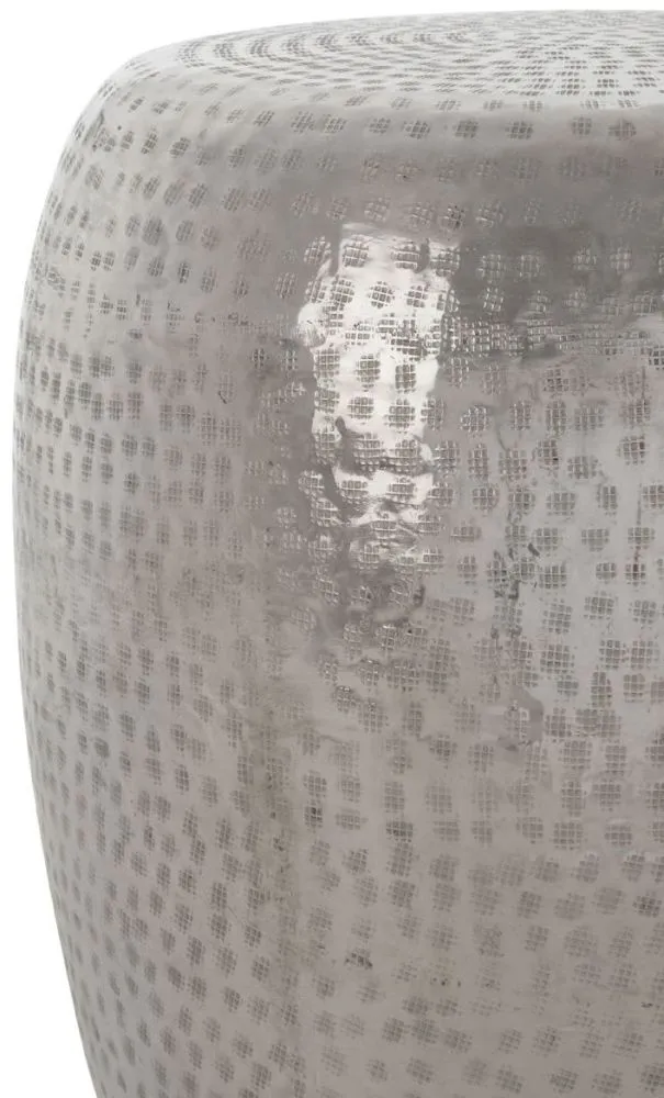 Templar Round Stool - Silver, Aluminium