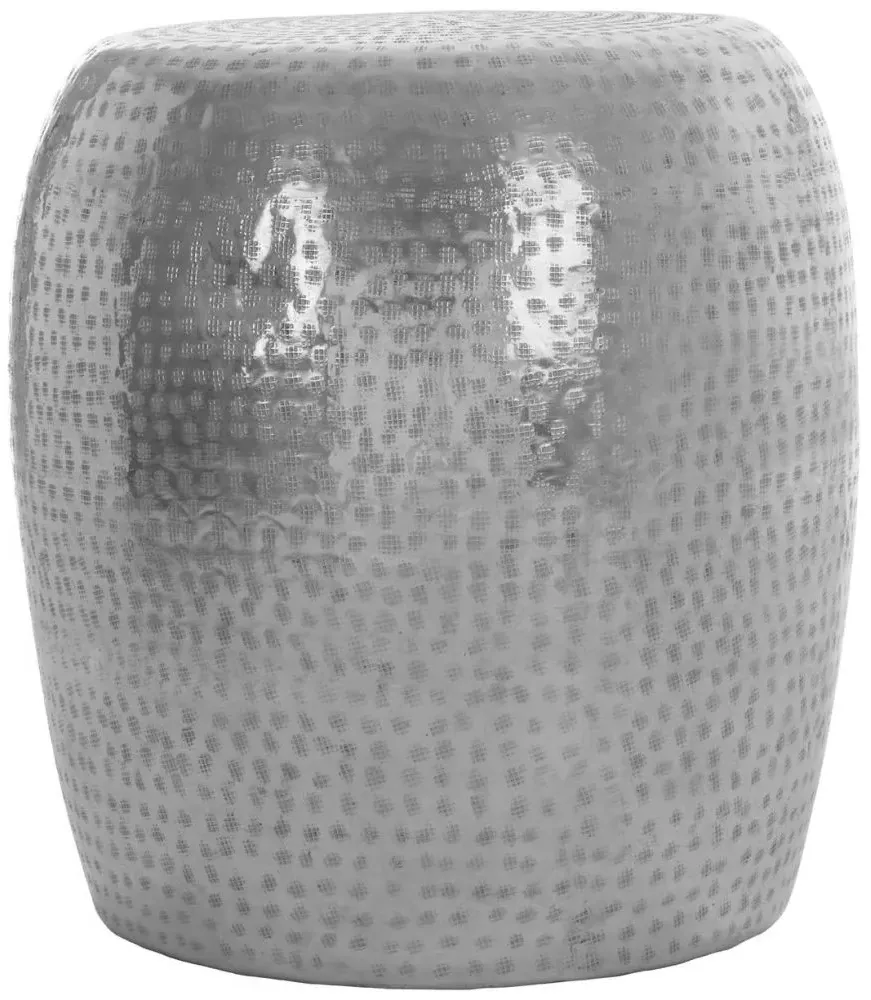 Templar Round Stool - Silver, Aluminium