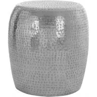Templar Round Stool - Silver, Aluminium