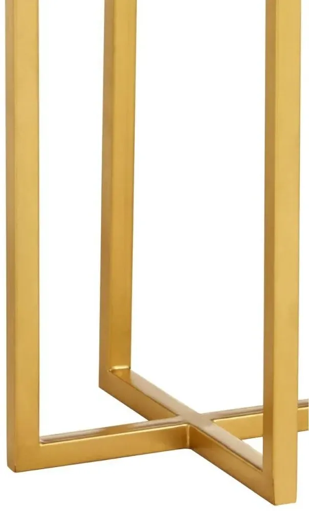 Templar Round Tall Side Table - Green, Marble