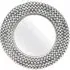 Templar Round Wall Mirror with Beaded Frame - Silver