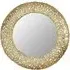 Templar Round Wall Mirror with Pebble Frame - Brass