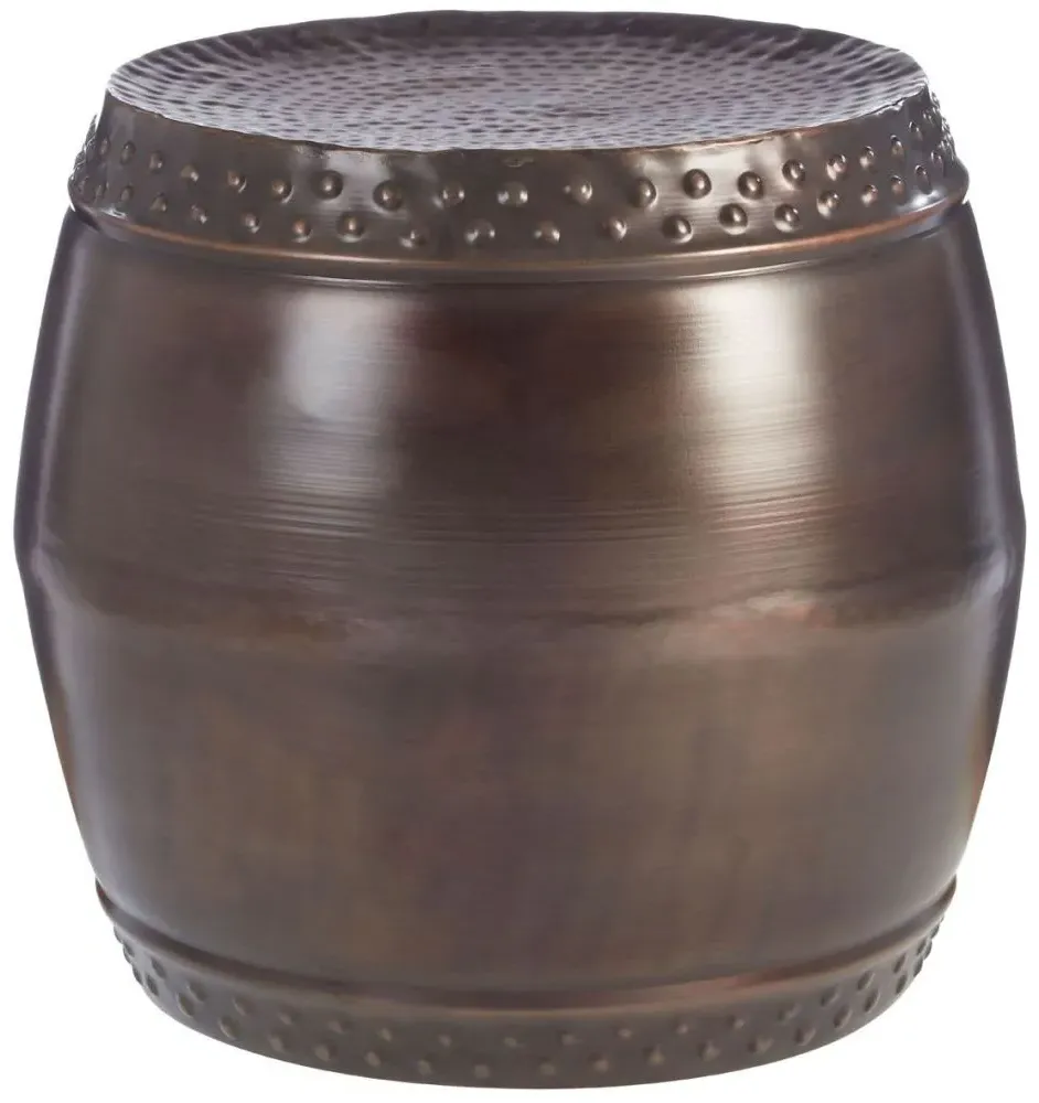 Templar Set of 2 Drum Side Tables - Rustic Brown