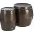 Templar Set of 2 Drum Side Tables - Rustic Brown