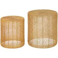 Templar Set of 2 Round Side Tables - Gold