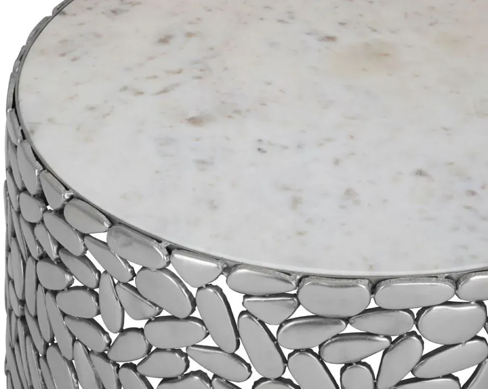 Templar Set of 2 Round Side Tables - Pewter