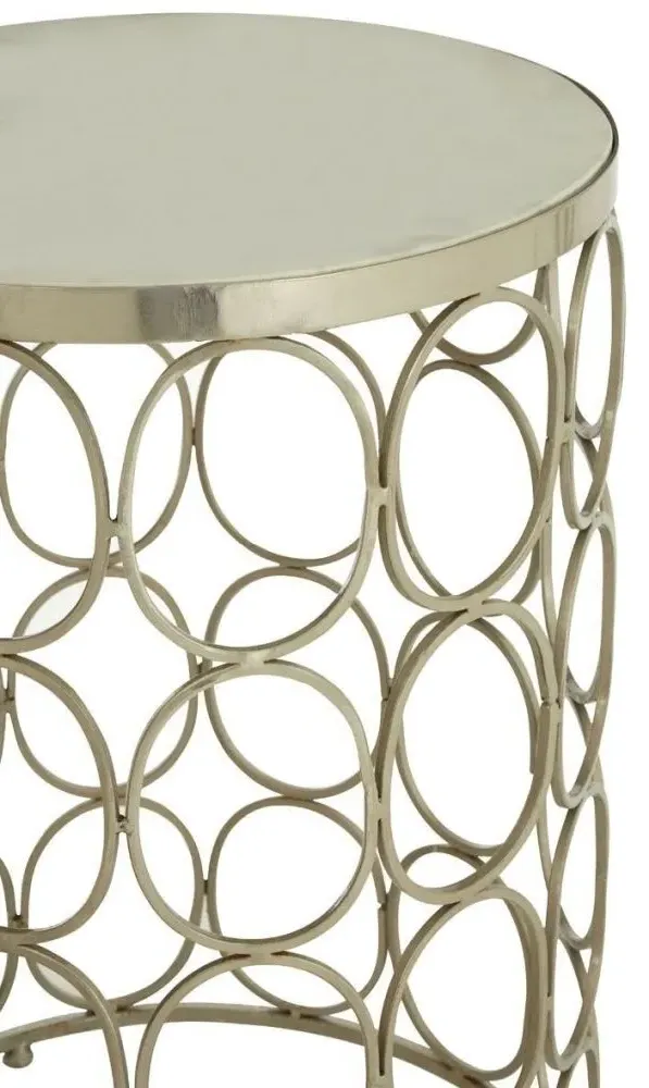 Templar Set of 2 Round Side Tables - Silver, Marble