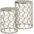 Templar Set of 2 Round Side Tables - Silver, Marble