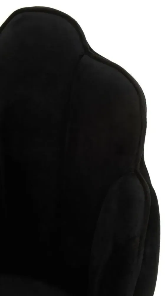 Tian Dining Chair with Gold Legs - Black, Velvet