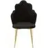 Tian Dining Chair with Gold Legs - Black, Velvet