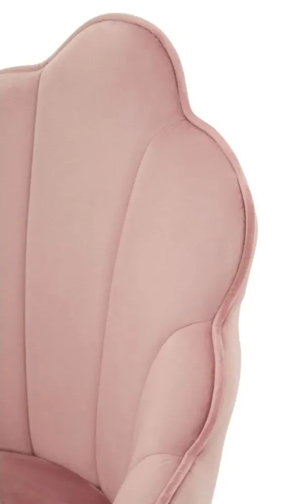 Tian Dining Chair with Gold Legs - Pink, Velvet