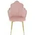 Tian Dining Chair with Gold Legs - Pink, Velvet
