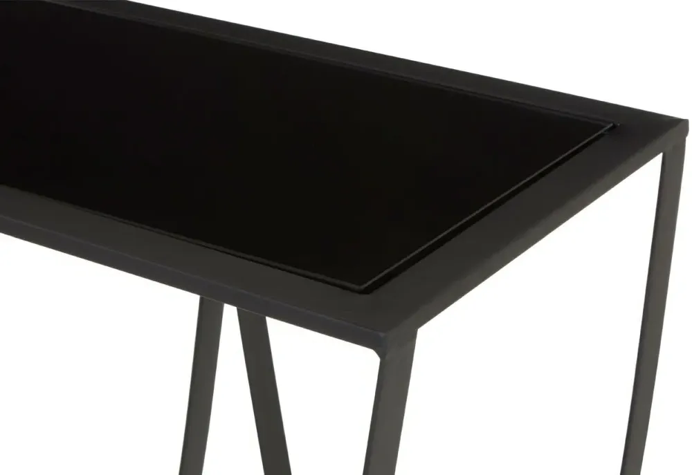Trento Console Table - Black, Glass