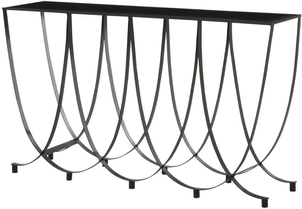 Trento Console Table - Black, Glass