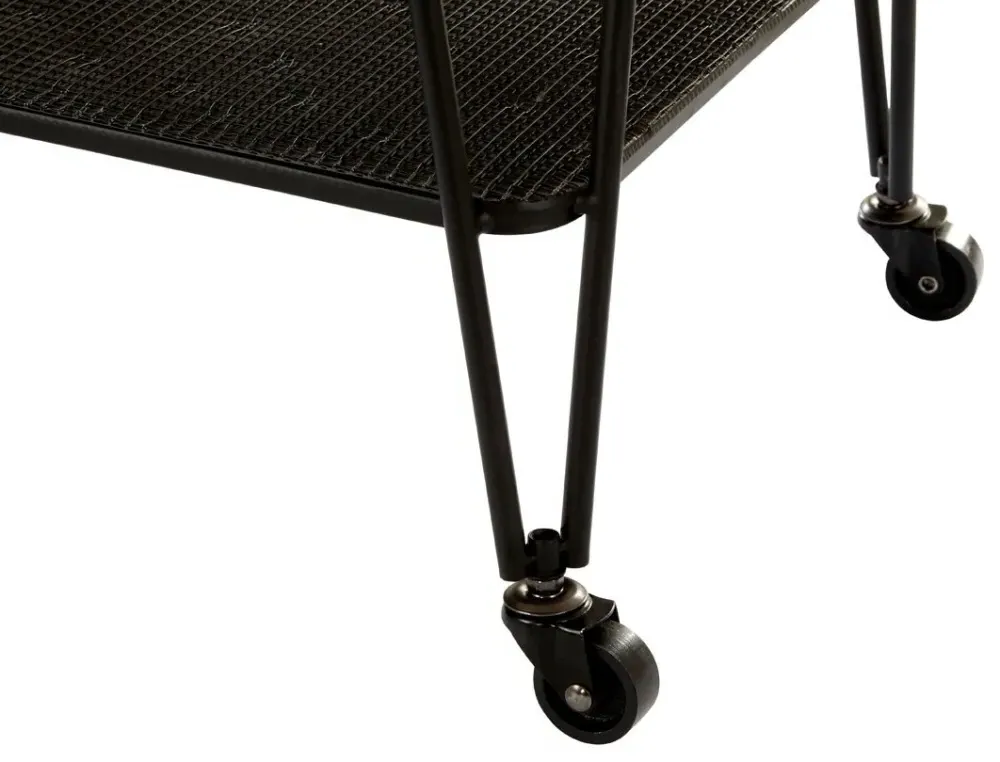 Trento Glass Cart Table - Black