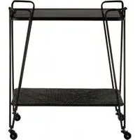 Trento Glass Cart Table - Black