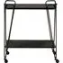 Trento Glass Cart Table - Black